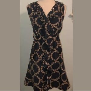 Anthropologie Lil Silk Bullseye Dress 0 Ruffle